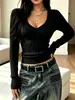 2026 AliExpress Suéter de Tricô Liso com Padrão de Trança para Mulheres, Estilo Streetwear Europeu e Americano Hot Girl, Versátil, Gola V