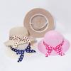Sombrero de Paja para Niños Verano Nuevo Cinta de Lunares Casual Sombrero Pastoral Sombrero de Sol para Bebé Protección Solar Transpirable Sombrero de Sol