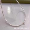 Collar pequeño de perlas de agua dulce de 2-3 mm, de alta calidad, resistente y ligero, con pequeñas cuentas de arroz, cadena para clavícula, collar de cuentas para bebés.