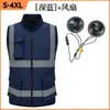 Ropa de ventilador de verano transfronteriza Seguridad Reflectante Ropa de aire acondicionado Sitio de construcción Carretera Servicio Chaleco con tira reflectante Ropa de trabajo con ventilador