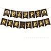 Amazon Fiesta de Año Nuevo Negro Dorado Bandera de Tirar Feliz AÑO NUEVO Decoración de Escena Fondo Flor de Tirar