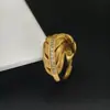 Anillo de Pluma con Tachuelas de Diamante Vintage Yu Hong, Lujo de Nicho con un Toque de Alta Gama, Anillo de Espiga de Trigo Cepillado Hecho a Mano