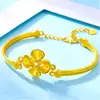 Banho de ouro a vácuo Pulseira de Trevo de Quatro Folhas pulseira doce feliz flor Pulseira de Glória da Manhã pulseira de flor