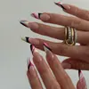 Venta al por mayor transfronteriza de puntas de uñas y pegatinas para uñas de estilo francés, con bloques de color, ponibles, populares en América Latina, para looks de uñas modernos y elegantes; disponible en stock