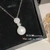 Colar Versa Simples Fashion Diana com Uma Única Conta para Mulheres Banhado a Ouro com Imitação de Diamante de Alto Carbono Cuic Pingente Redondo