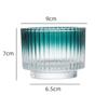 En stock taza de grano vertical taza de vela taza de vidrio degradado taza de tamaño de moda botella de vidrio taza de vela taza de vela vacía taza