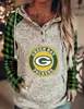 Tienda independiente Shopify Amazon Transfronterizo Sudadera con Sombrero de Cordón Estampado de Trébol de la Suerte Verde para Mujer