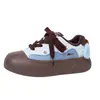 Tênis de pão estilo cartoon color block com design de cachorrinho de pelúcia 3D, sapatos de algodão de inverno, quentes e confortáveis, com sola grossa, tênis estilosos