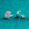 Aretes tipo huevo de plata esterlina 925 con moissanita chapados en oro rosa color de separación fabricantes punto venta al por mayor