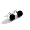 Aretes de Onyx Negro Plata de Ley S925 Pasadores Redondos para Orejas Palillos para Orejas Accesorios Unisex Simples y Versátiles