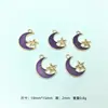 Pulsera con Colgante de Goteo de Aceite Morado para Niños, Accesorios de Dijes, Pulsera de Luna para Niña, Joyería, Accesorios de Aleación Hechos a Mano