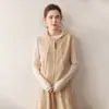 Chaleco con capucha de cachemira holgado casual para mujer, prenda exterior elegante con cremallera, cárdigan de punto para Otoño e Invierno 2025