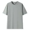 Camiseta de Peso Pesado 280g Fio Duplo para Homens e Mulheres, Camiseta Básica Solta e Confortável de Algodão Penteado, Camiseta Cultural com Logo Imprimível