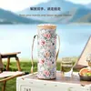 Bolsa portátil aislada para botella de agua de exterior, funda cruzada de gran capacidad para botella de agua, a prueba de frío y anticaídas, adecuada para viajes y camping