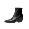 Botines cortos personalizados de 9 cm de altura, punta fina, nuevos botines casuales ajustados para otoño e invierno 2026 con tacones gruesos, versátiles botas tipo Martin