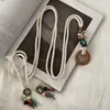 Cinturón Marrón Estilo Étnico Vintage Bohemio para Mujer, Adecuado para Vestidos, Cadena de Cintura Tejida, Accesorio de Cinturón de Metal