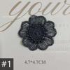 Acessórios de flor preta acessórios diy acessórios de flor Hanfu Lolita bordado decorativo flor tridimensional adesivos de tecido decorativos