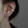 Exquisito y Único Clip Lateral para Oreja Colgante de Oreja Gymnopus Popular en Internet Clip de Oreja con Borla Larga de Perla Pendientes de Circonita Sin Agujeros en las Orejas