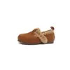 Sapatos Pequenos de Couro Macio Antiderrapantes para Meninas 2026 Outono Novo Estilo Crianças Velcro Estilo Birkenstock Princesa Mais Veludo Sapatos Casuais