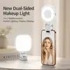 Espelho de maquiagem com luz de preenchimento, portátil, rotativo, dobrável, fácil de transportar, para selfies, transmissões ao vivo e gravação de vídeo; uma luz de bolso