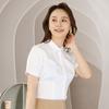 Camisa Formal Antiarrugas Dp Algodón Lista para Usar Sin Planchar de Manga Corta para Mujer Ropa Profesional de Negocios Camisa de Manga Corta para Mujer al Mayoreo