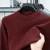 Suéter Pulóver de Invierno para Hombre 2026 Cuello Redondo Tejido Grueso de 7 Puntos con Hilo Fantasía con Lana, Camiseta Base de Punto Cálido