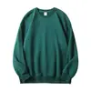 Sudadera de cuello redondo de felpa de algodón de alta gama y peso pesado de 520 g para hombre, marca de moda americana, corte holgado, chaqueta casual de color liso