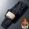 Pantalones Casuales de Invierno para Hombre con Forro de Polar Joggers Holgados Moda Versátil Pantalones de Chándal Elásticos Deportivos Largos para Hombre