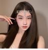 Tiara exótica de princesa europeia e americana, corrente de cabelo, temperamento, rainha elfa, cristal, pingente de sobrancelha, antigo, noiva, estilo étnico