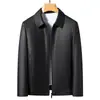 Chaqueta de Cuero para Hombres de Mediana Edad y Mayores de Haining, Abrigo de Talla Grande para Otoño e Invierno, Forro Polar, Cálido, Estilo Delgado para Papá