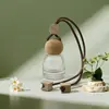 Colgante de Perfume para Coche de Gama Alta, Exquisita Botella de Aromaterapia de Madera Maciza, Botella Vacía Creativa para Regalo de Interior de Coche, Personalizable con Logo