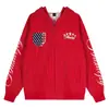 Moletom Cardigan com Capuz Bordado de Estrela em Listras Verticais Estilo Americano para Homens, Jaqueta Vintage Moderna Solta com Zíper, Atacado de Roupas Masculinas