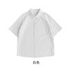 Camisa de algodón puro de manga corta de verano para hombre y mujer, nueva, de color liso, estilo literario, tipo cárdigan suelto, con estampado ligero.