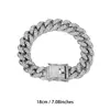 Corrente Cuban Clássica 13mm Vendida Quente Transfronteiriça Superfície Curva Fundo Liso Liga Encrustada com Diamantes Colar Joia Masculina Hip-Hop Americano