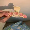 ¡Toca doncella! Pinza Transparente Rosa Durazno Primavera Nueva Chica Suave Japonesa Dulce Horquilla Pinza de Tiburón Accesorios para el Cabello