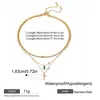Collar Cruz de Zirconia de Acero Inoxidable Transfronterizo Europeo y Americano Más Vendido Multicapa para Mujer Joyería de Lujo Ligero Nicho de Gama Alta