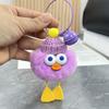 Llavero colgante de piel de conejo Rex real, bonito patito amarillo de peluche, monstruo elfo, mochila escolar, adornos