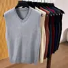 Suéter colete transfronteiriço colete masculino gola V solto cor sólida colete camiseta estilo coreano malha tamanho plus top masculino