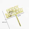 Nueva tarjeta de decoración acrílica para pastel de Feliz Cumpleaños en inglés, inserto acrílico plateado dorado rosa brillante