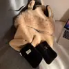 Conjunto de Chapéu de Pelúcia e Cachecol de Inverno com Design de Raposa, Espessado e Forrado com Fleece para Aquecimento, Chapéu Lei Feng, Protetor de Pescoço para Ciclismo, Conjunto Fofo de Três Peças