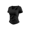 Camiseta de manga corta para mujer, verano, atuendo de entrenamiento de Pilates, corte ajustado, talla grande, atuendo de fitness talla grande, top deportivo