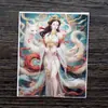 Pintura Thangka Dorada Semi-Pintada a Mano al por Mayor Núcleo Zorro Hada Zorro de Nueve Colas Changming Vida Pasada y Vida Presente Lienzo Thangka Se Puede Personalizar