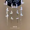 Pendientes de borla de flor de circón con aguja plateada ultrabrillante de lujo ligero, diseño de moda, pendientes de nicho, pendientes de alta gama de lujo ligero