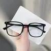 K-Estilo de Artefacto de Maquillaje Natural Gafas para Miopía para Mujer, Protección Ocular de Alta Definición, Gafas Planas Antiluz Azul, Montura Grande, Montura de Gafas con Aspecto Adelgazante