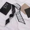 Diadema de Cinta, Pañuelo Pequeño de Seda Blanco, Bufanda Larga Flotante, Asa Decorativa Versátil para Bolso de Mujer, Accesorios para Caja de Regalo