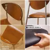 Cadeira de café de lazer moderna com encosto de madeira maciça, cadeira de jantar de ferro artística simples de luxo leve cor creme para casa e designer