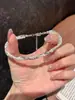 Pulsera de Perlas Plateadas Rota para Mujer, Estilo de Lujo Ligero Nicho de Gama Alta, Diseño de Collar de Plata Rota, Venta al por Mayor de Joyería