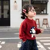 Suéter de Tres Colores con Hongo Estilo Coreano para Niñas Otoño/Invierno 2026 Nueva Moda Infantil Prendas de Punto Elegantes para Niñas Pequeñas