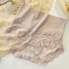 Ropa Interior Fina Transparente Sexy Elegante de Encaje Jacquard Francés para Mujer, de Cintura Alta, Moldeador de Vientre, Bragas Bacteriostáticas para la Entrepierna