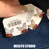 Brilhando intensamente! Brincos de borboleta com zircônia e agulha de prata, brincos de luxo leve para o dia a dia, estilo simples e versátil, brincos da moda atacado